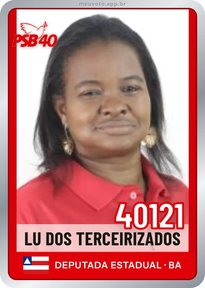 Carta de Lu dos Terceirizados, número 40121, PSB