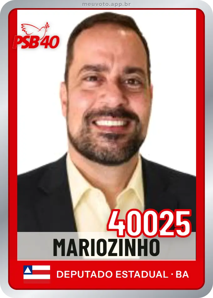 Carta de Mariozinho, número 40025, PSB