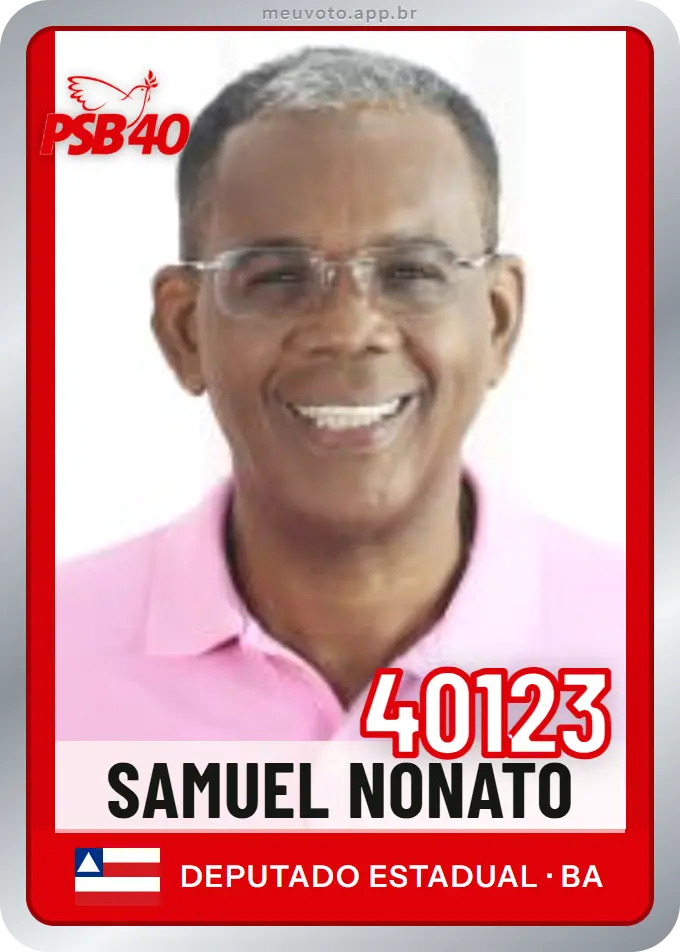 Carta de Samuel Nonato, número 40123, PSB