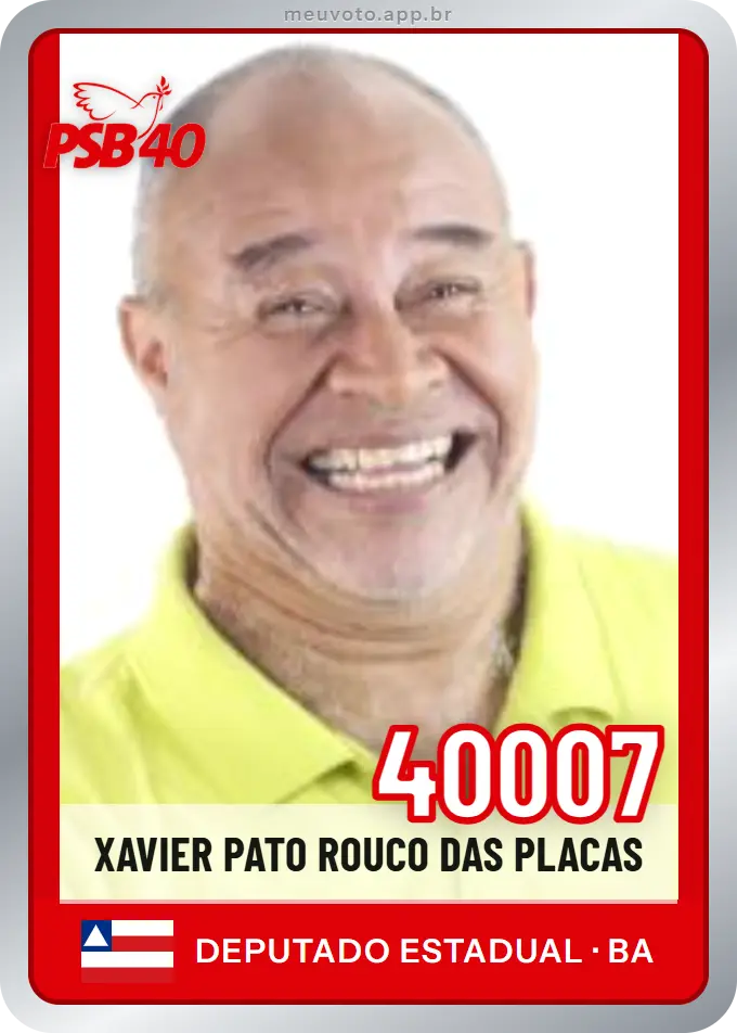 Carta de Xavier Pato Rouco das Placas, número 40007, PSB