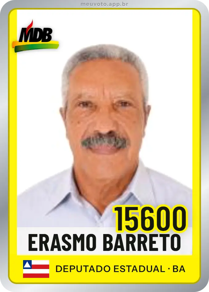 Carta de Erasmo Barreto, número 15600, MDB