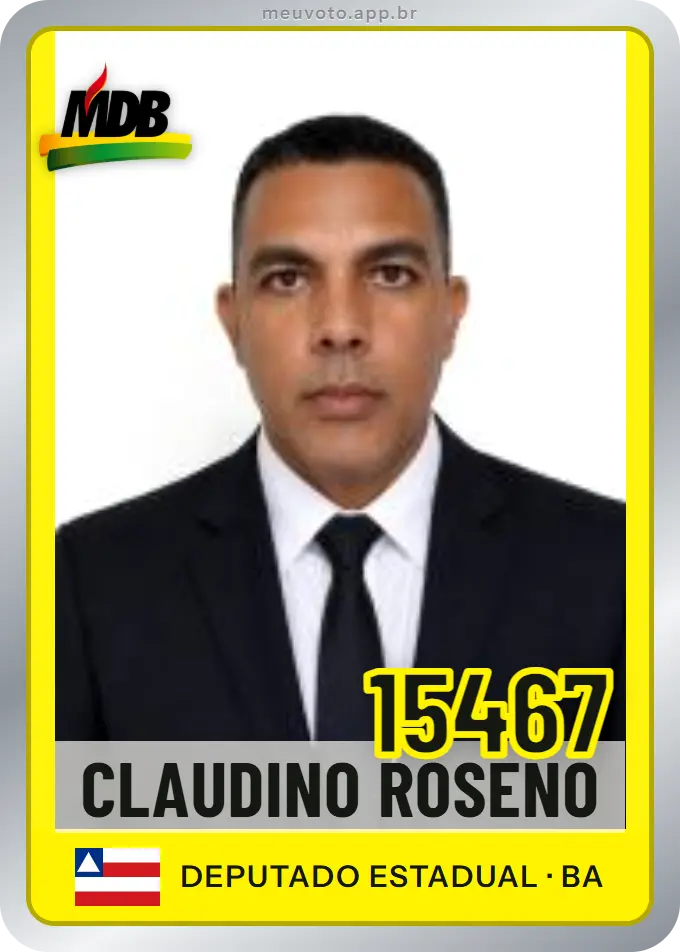 Carta de Claudino Roseno, número 15467, MDB