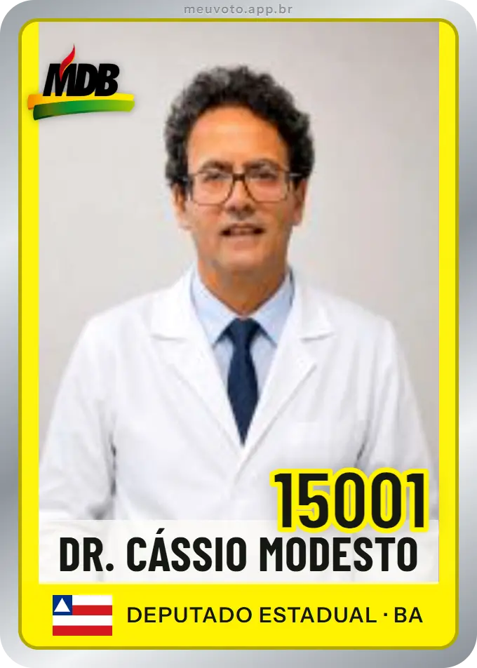 Carta de Dr. Cássio Modesto, número 15001, MDB