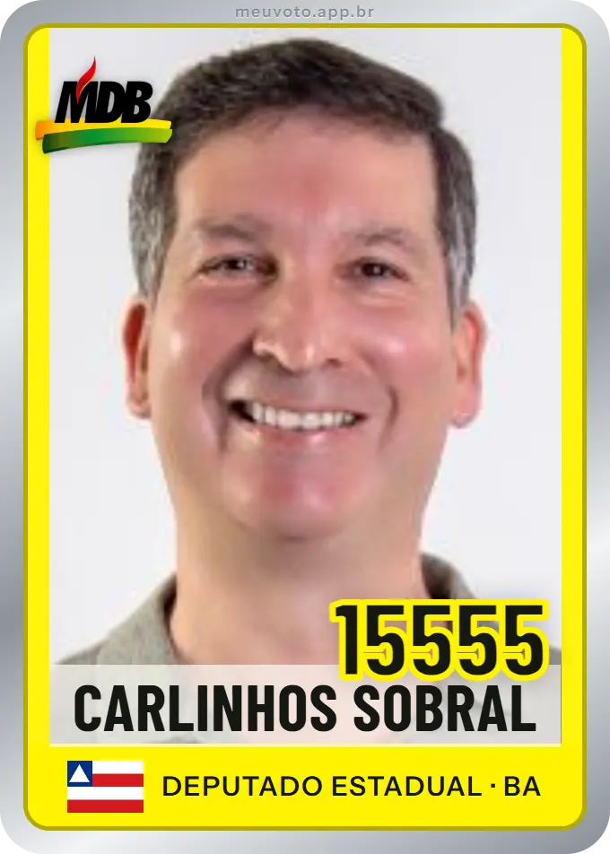 Carta de Carlinhos Sobral, número 15555, MDB