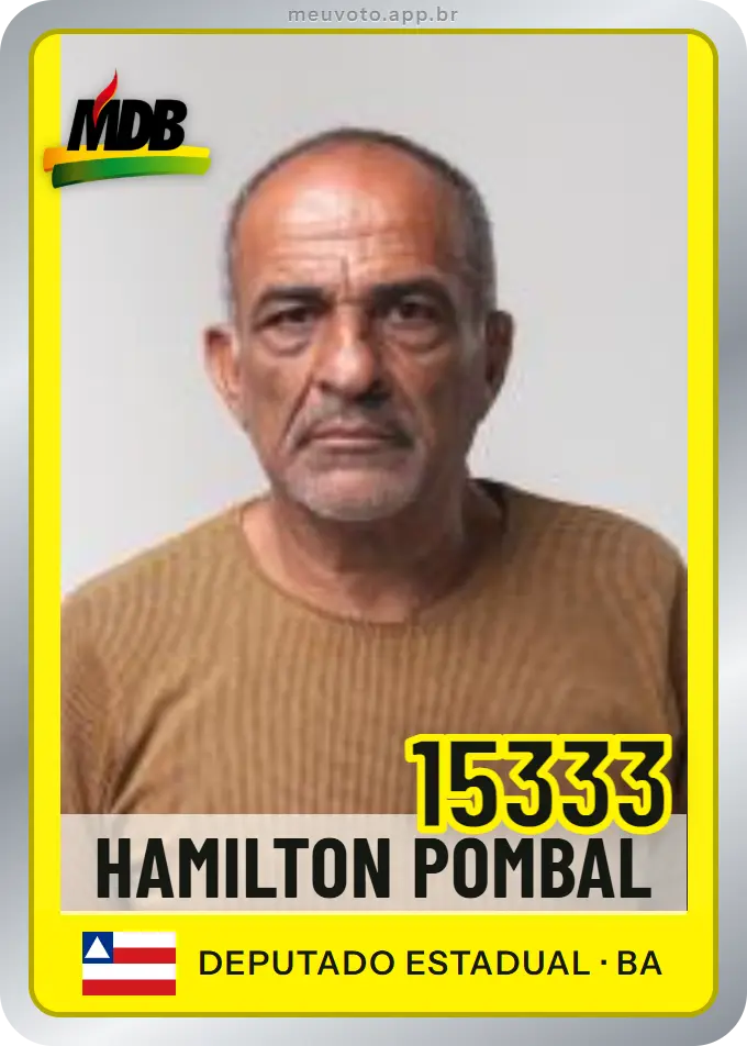 Carta de Hamilton Pombal, número 15333, MDB
