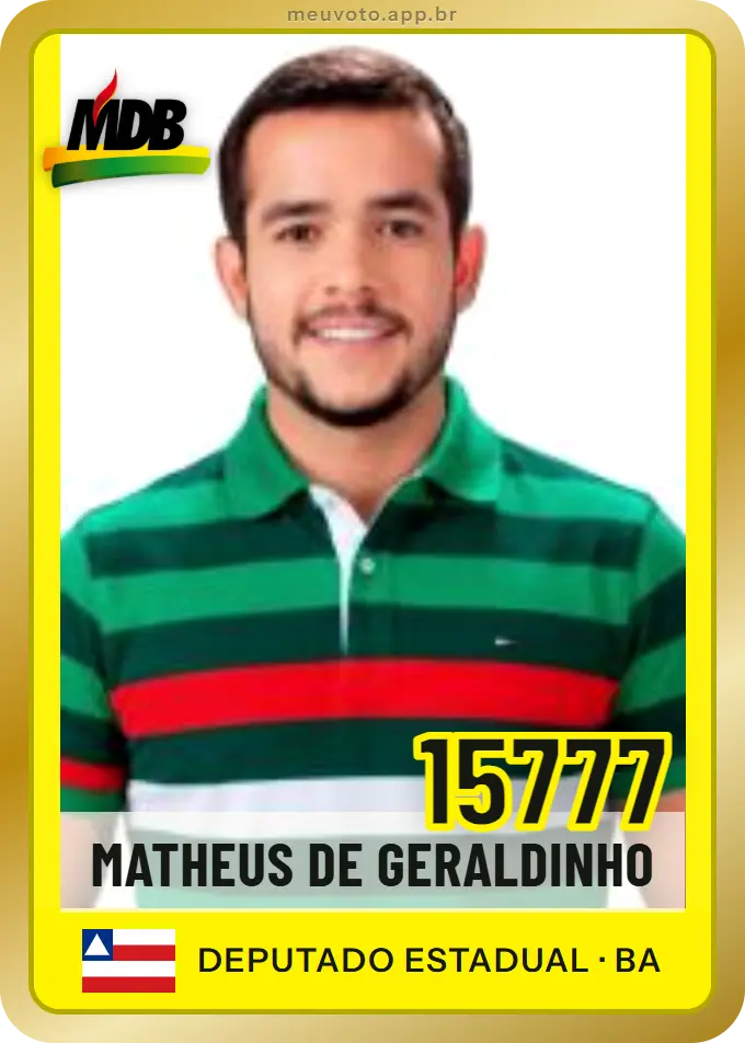 Carta de Matheus de Geraldinho, número 15777, MDB