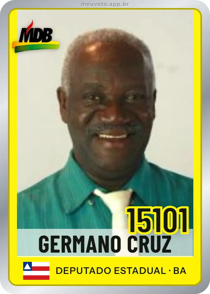 Carta de Germano Cruz, número 15101, MDB