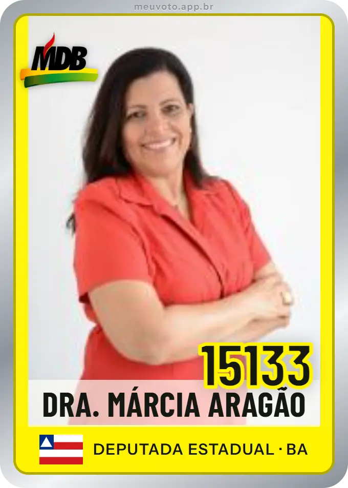Carta de Dra. Márcia Aragão, número 15133, MDB