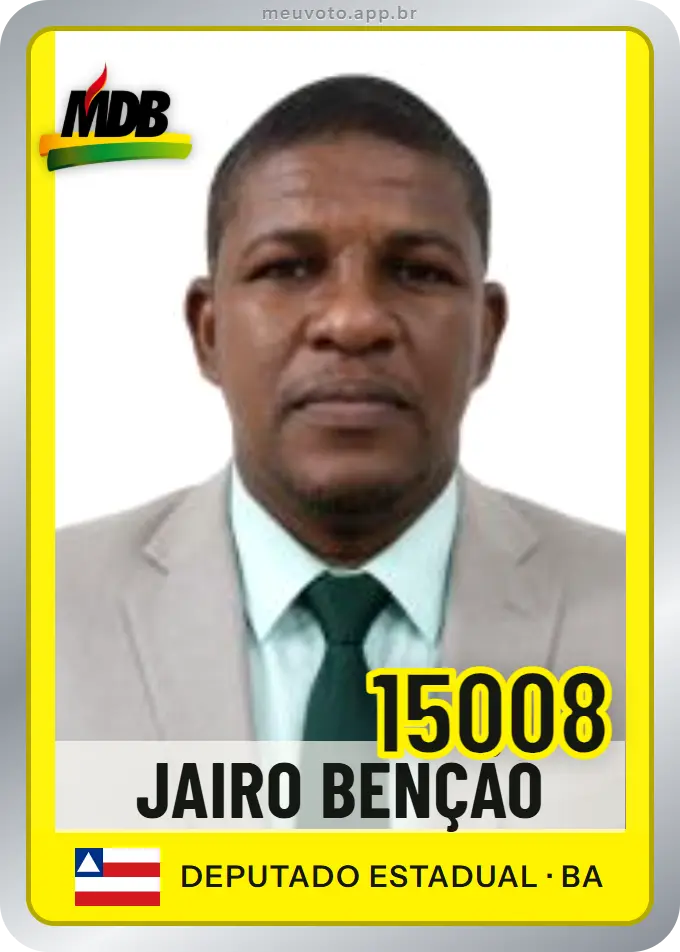 Carta de Jairo Benção, número 15008, MDB