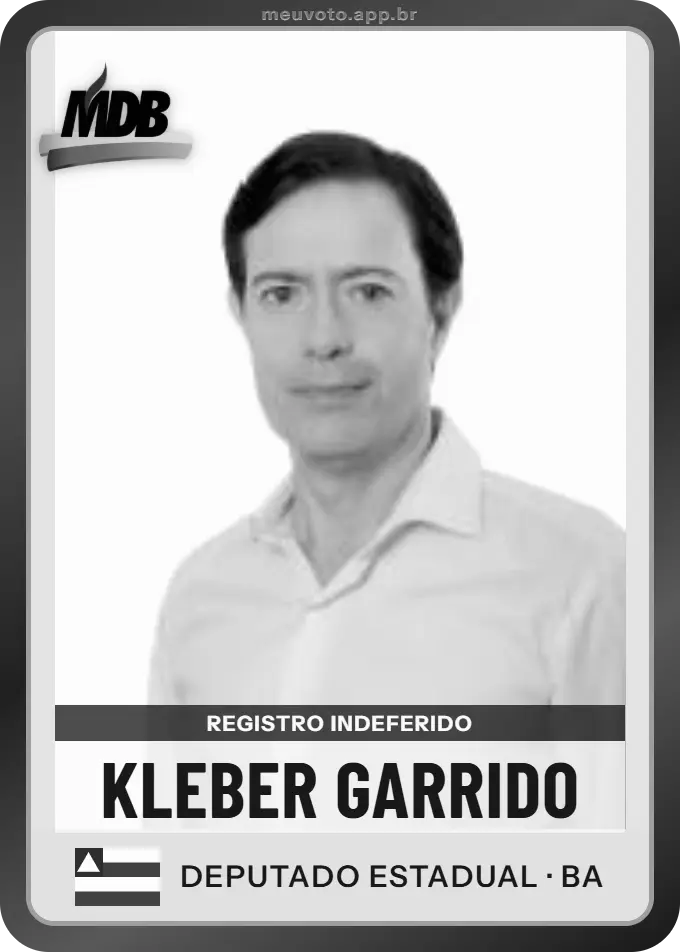 Carta de Kleber Garrido, MDB. Teve o registro indeferido pelo TSE e não vai à urna.