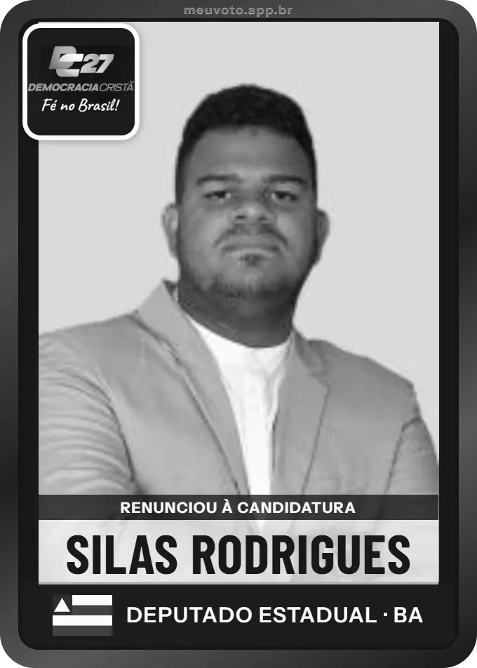 Carta de Silas Rodrigues, DC. Renunciou à candidatura e não vai à urna.