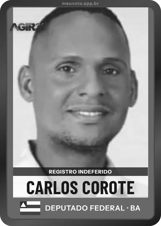 Carta de Carlos Corote, Agir. Teve o registro indeferido pelo TSE e não vai à urna.