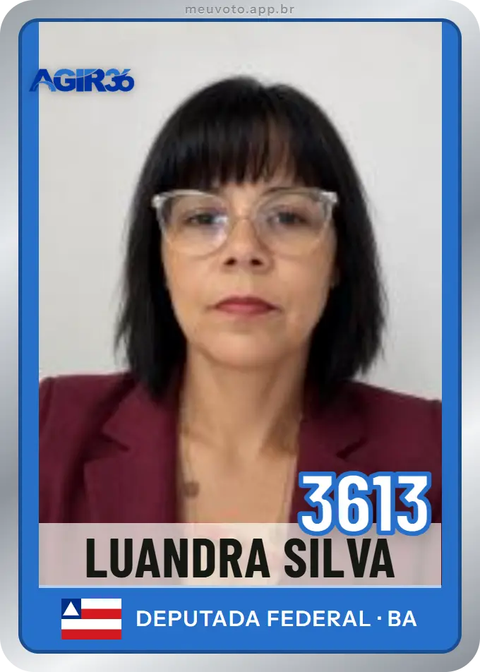 Carta de Luandra Silva, número 3613, Agir