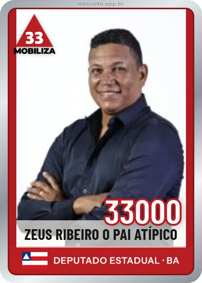 Carta de Zeus Ribeiro O Pai Atípico, número 33000, Mobiliza