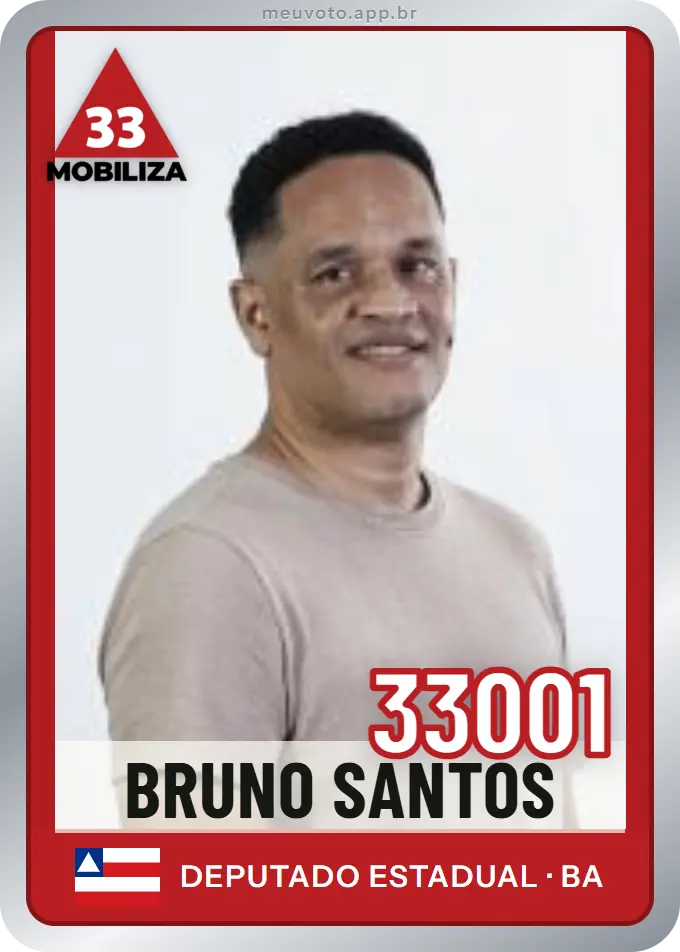 Carta de Bruno Santos, número 33001, Mobiliza