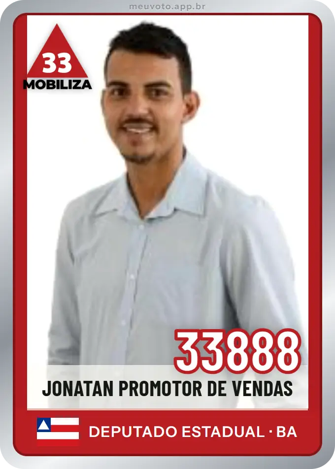Carta de Jonatan Promotor de Vendas, número 33888, Mobiliza