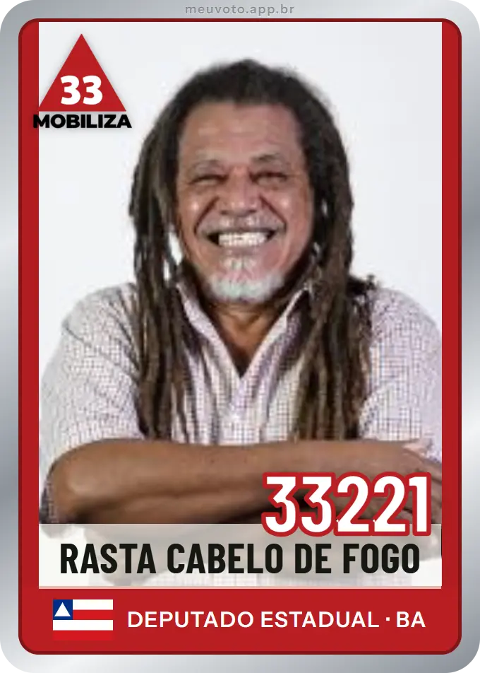 Carta de Rasta Cabelo de Fogo, número 33221, Mobiliza