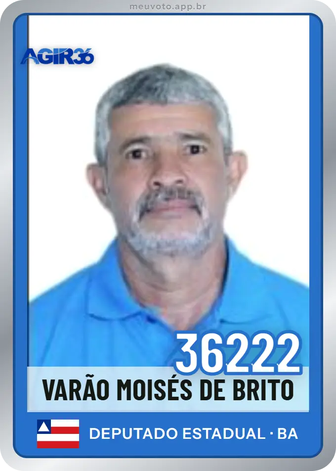 Carta de Varão Moisés de Brito, número 36222, Agir