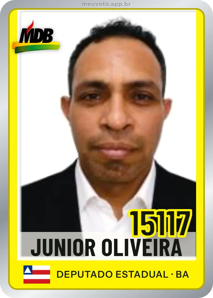 Carta de Junior Oliveira, número 15117, MDB