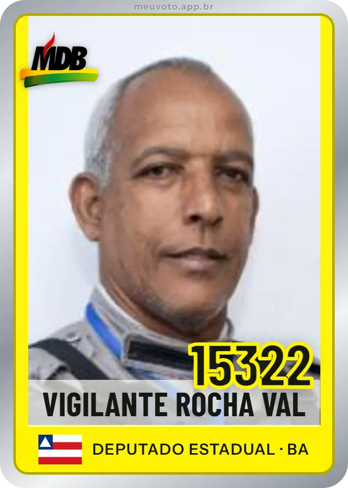 Carta de Vigilante Rocha Val, número 15322, MDB
