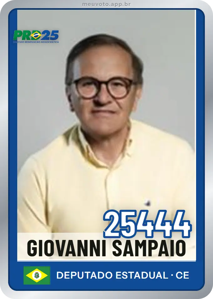 Carta de Giovanni Sampaio, número 25444, PRD