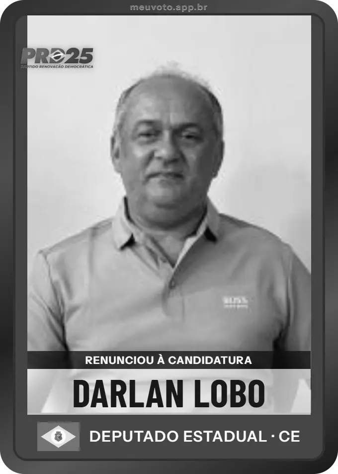 Carta de Darlan Lobo, PRD. Renunciou à candidatura e não vai à urna.