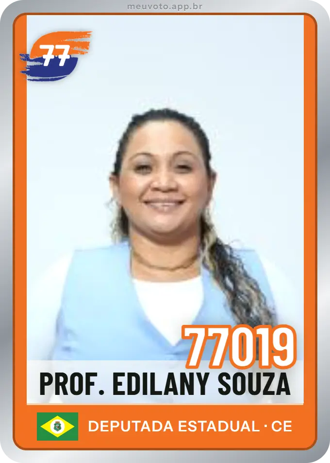 Carta de Prof. Edilany Souza, número 77019, Solidariedade