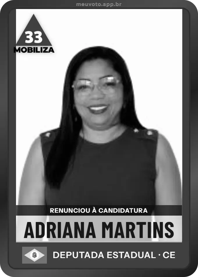 Carta de Adriana Martins, Mobiliza. Renunciou à candidatura e não vai à urna.
