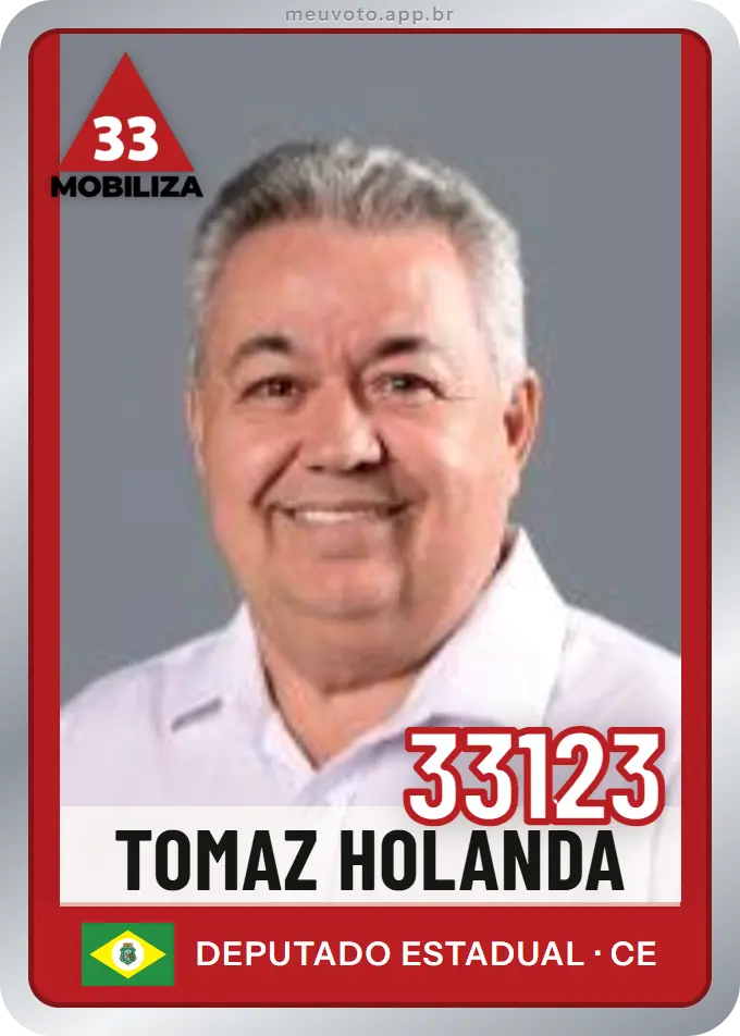 Carta de Tomaz Holanda, número 33123, Mobiliza
