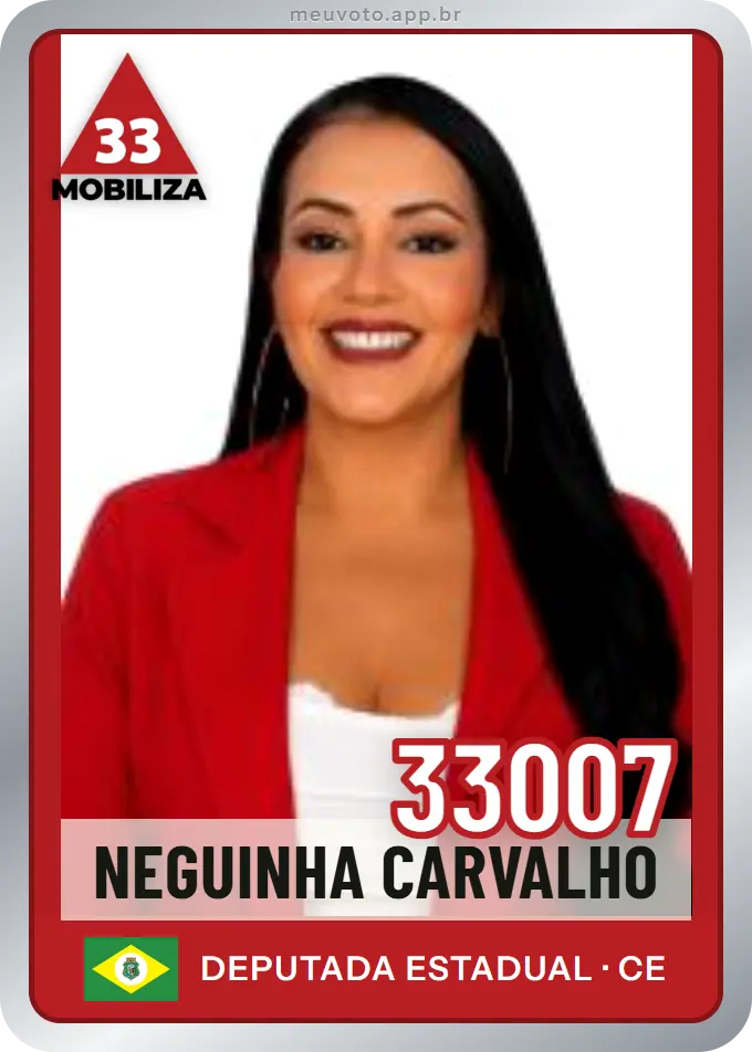 Carta de Neguinha Carvalho, número 33007, Mobiliza