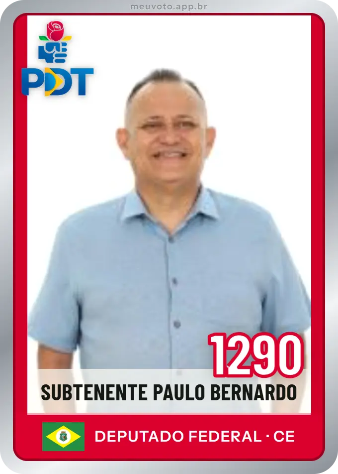 Carta de Subtenente Paulo Bernardo, número 1290, PDT