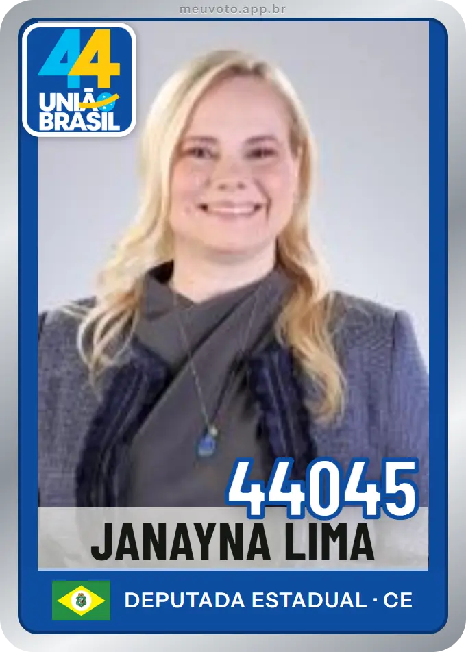 Carta de Janayna Lima, número 44045, União