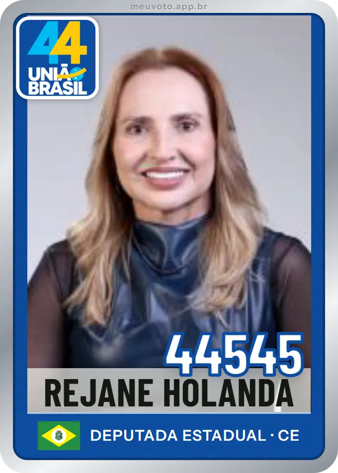 Carta de Rejane Holanda, número 44545, União
