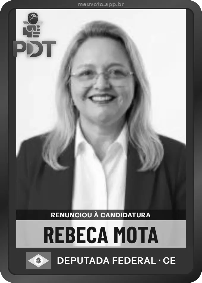 Carta de Rebeca Mota, PDT. Renunciou à candidatura e não vai à urna.