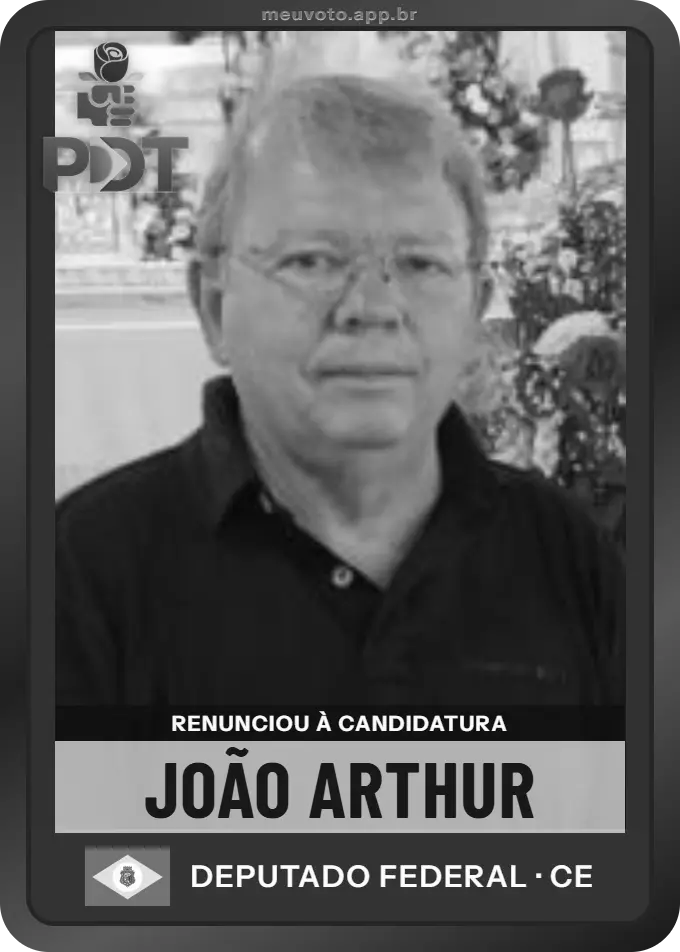Carta de João Arthur, PDT. Renunciou à candidatura e não vai à urna.