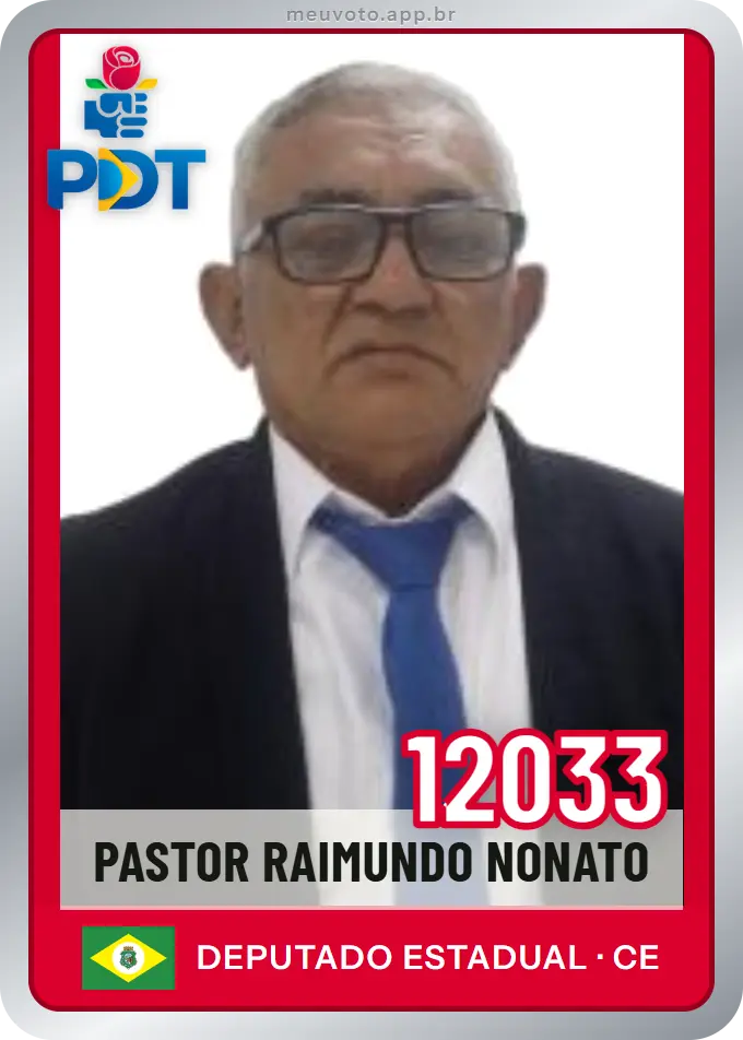 Carta de Pastor Raimundo Nonato, número 12033, PDT