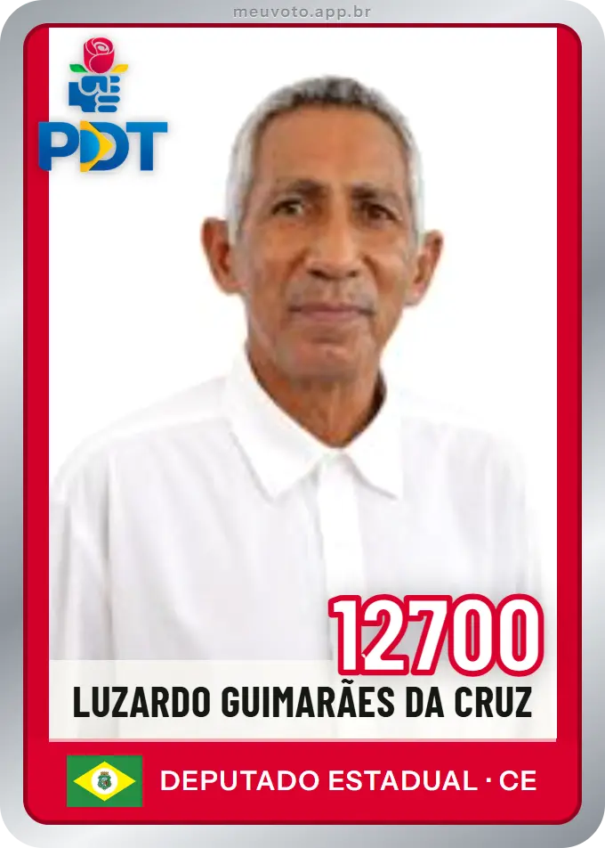 Carta de Luzardo Guimarães da Cruz, número 12700, PDT