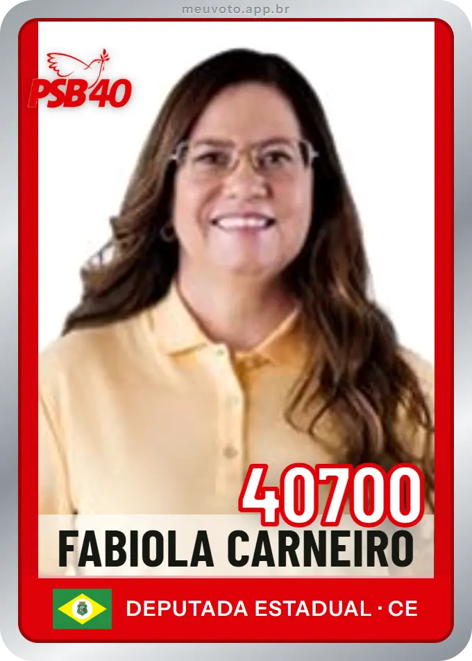Carta de Fabiola Carneiro, número 40700, PSB