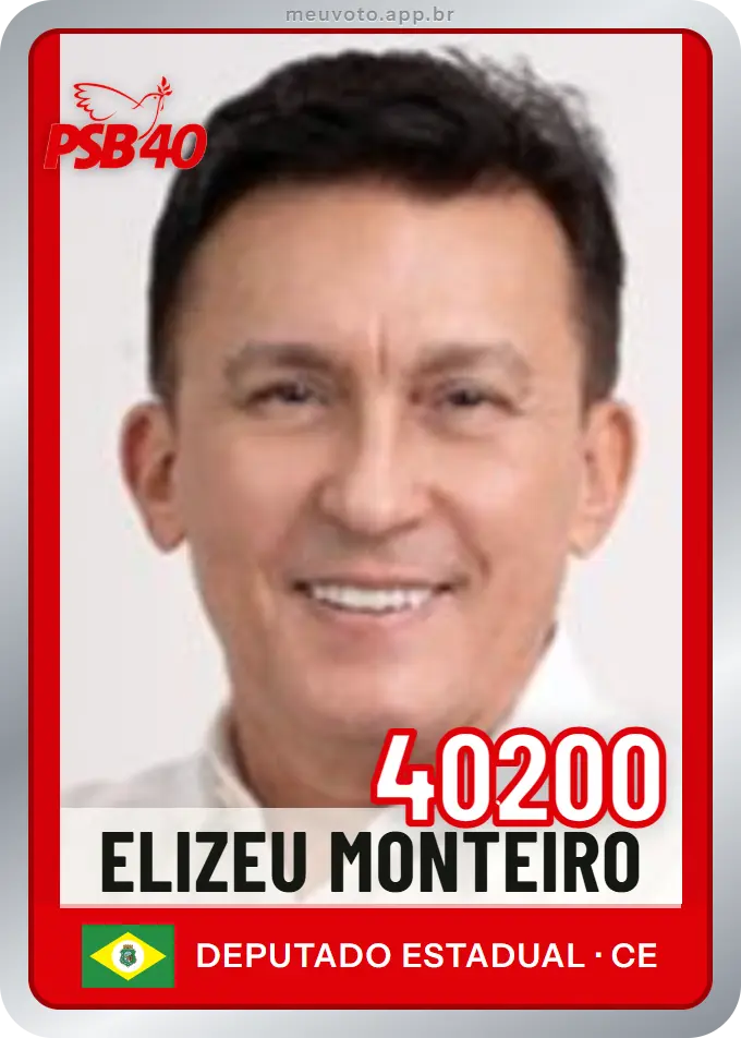 Carta de Elizeu Monteiro, número 40200, PSB