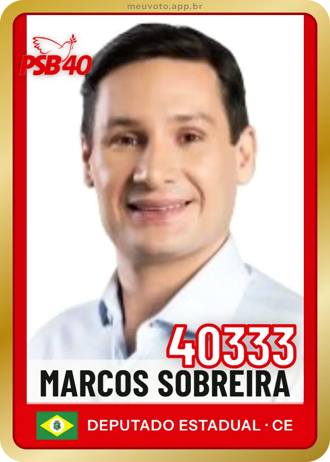 Carta de Marcos Sobreira, número 40333, PSB