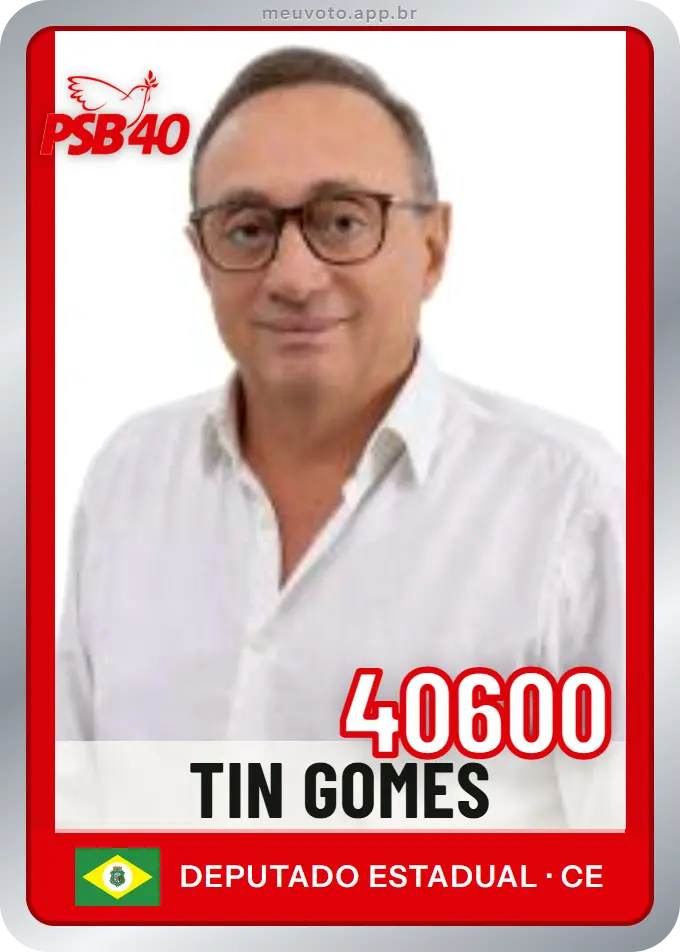 Carta de Tin Gomes, número 40600, PSB
