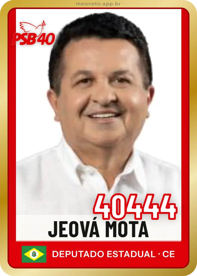Carta de Jeová Mota, número 40444, PSB