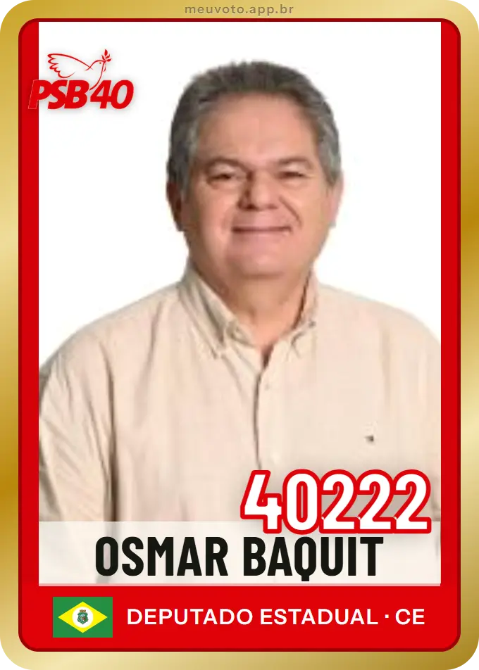 Carta de Osmar Baquit, número 40222, PSB