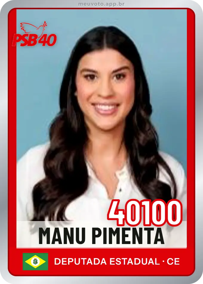 Carta de Manu Pimenta, número 40100, PSB