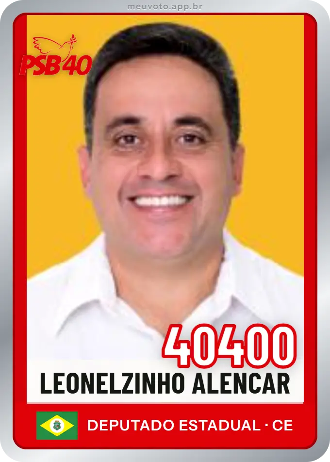 Carta de Leonelzinho Alencar, número 40400, PSB