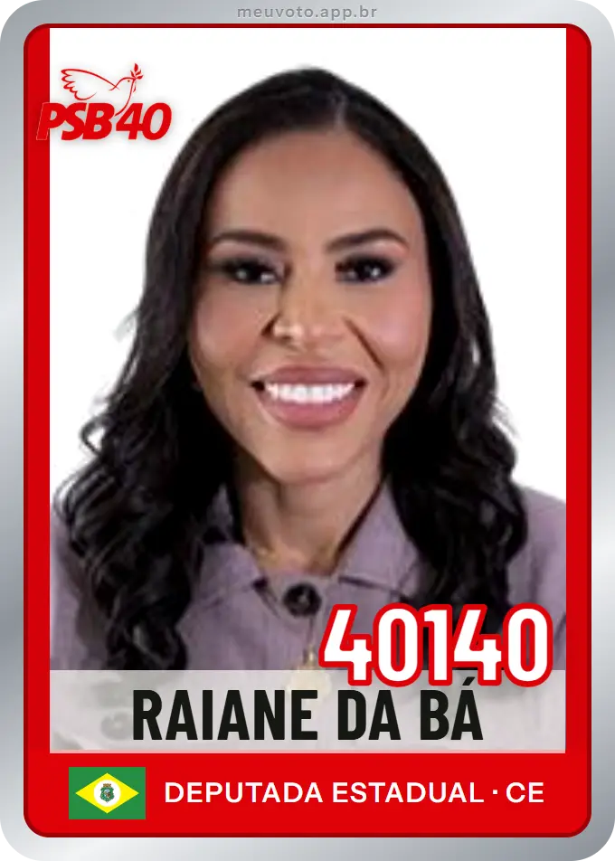 Carta de Raiane da Bá, número 40140, PSB