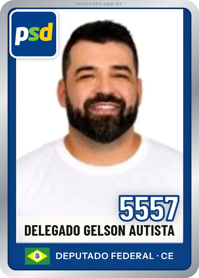Carta de Delegado Gelson Autista, número 5557, PSD