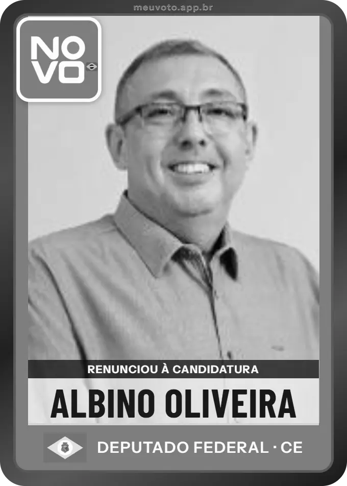 Carta de Albino Oliveira, Novo. Renunciou à candidatura e não vai à urna.