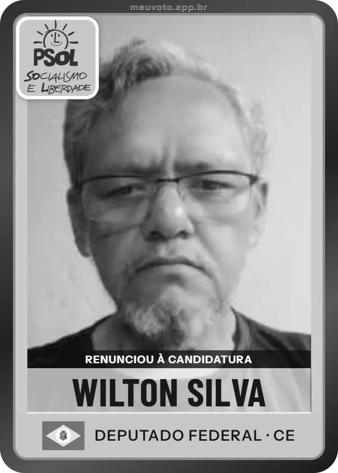 Carta de Wilton Silva, PSOL. Renunciou à candidatura e não vai à urna.
