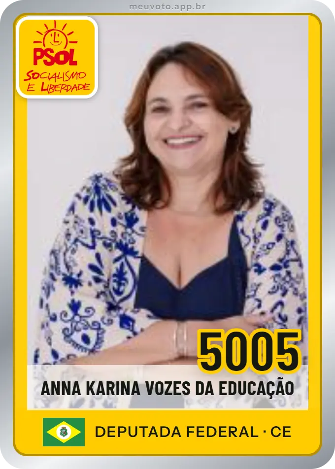 Carta de Anna Karina Vozes da Educação, número 5005, PSOL